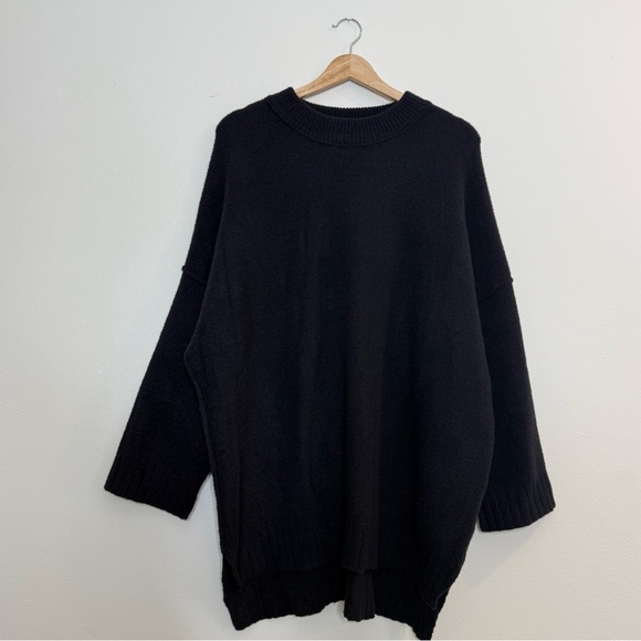 Free People Sweaters - Free People Easy Street tunic Fuzzy Black Sweater